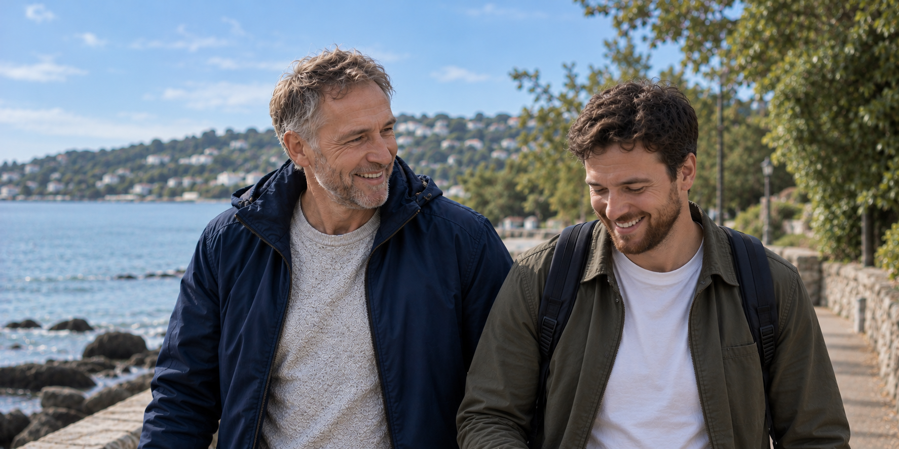A person enjoying everyday life with a support companion